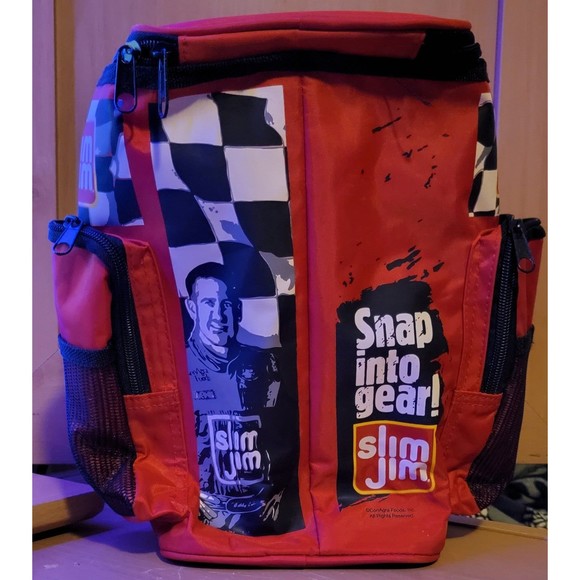 2005 BOBBY LABONTE #19 Slim Jim Insulated 10x6 Cooler Joe Gibbs Racing NEW - Picture 1 of 3
